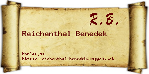 Reichenthal Benedek névjegykártya
